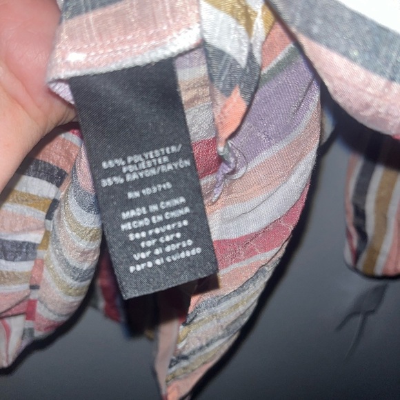 NWT Zac & Rachel woman striped tunic style button v neck top size 2X - Picture 5 of 6